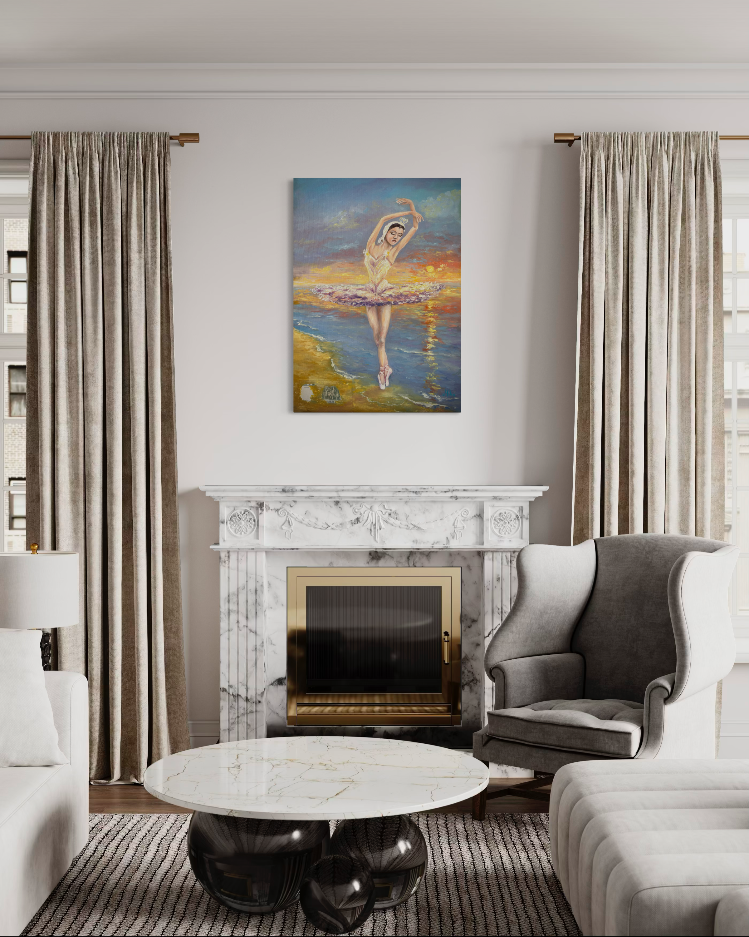 Ballerina al tramonto sul Mare