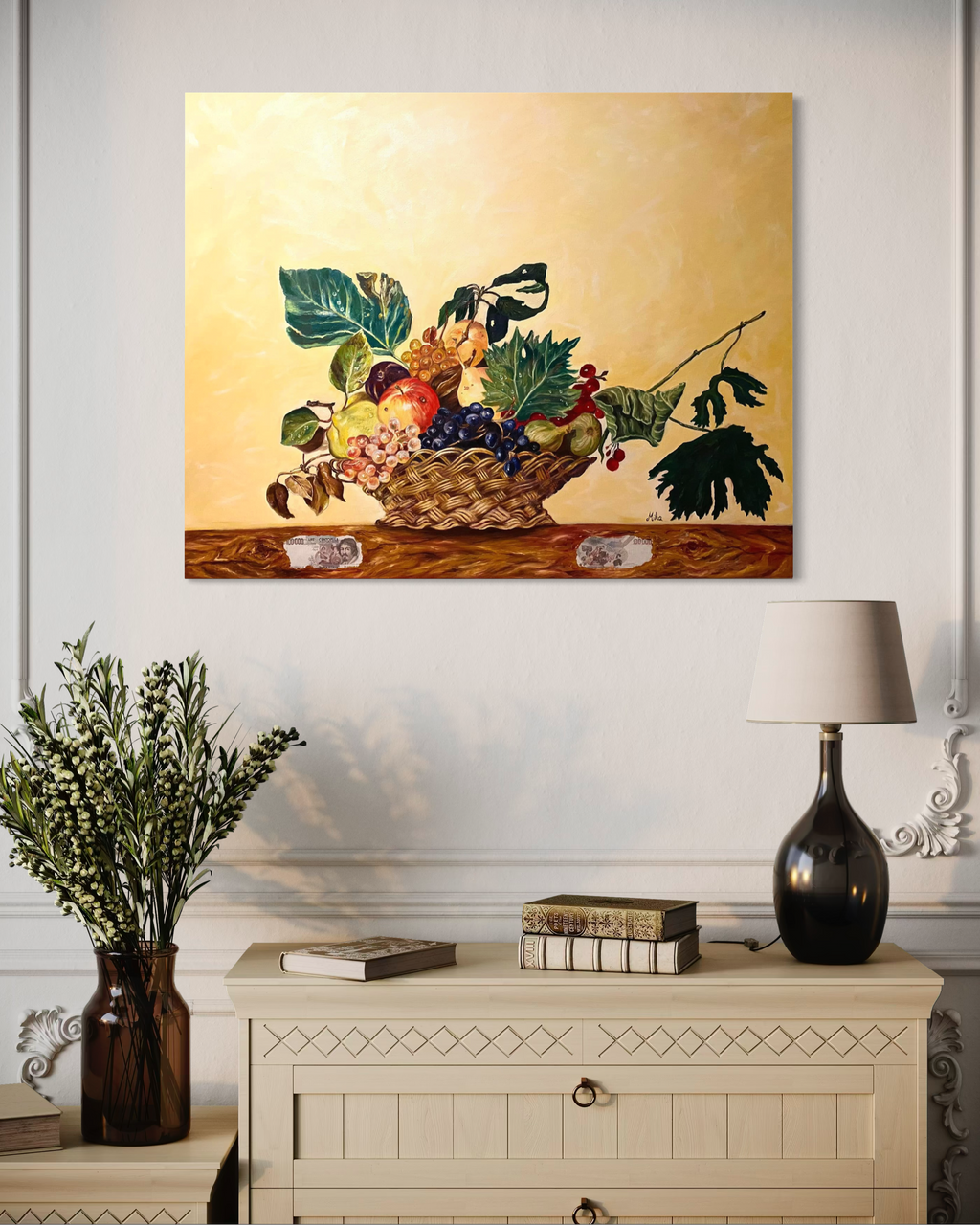 Omaggio Caravaggio Cesto di frutta