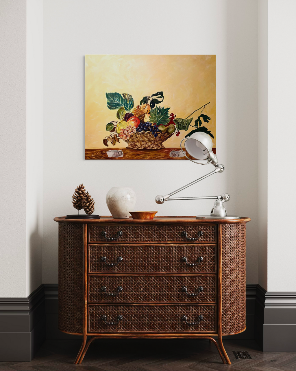 Omaggio Caravaggio Cesto di frutta