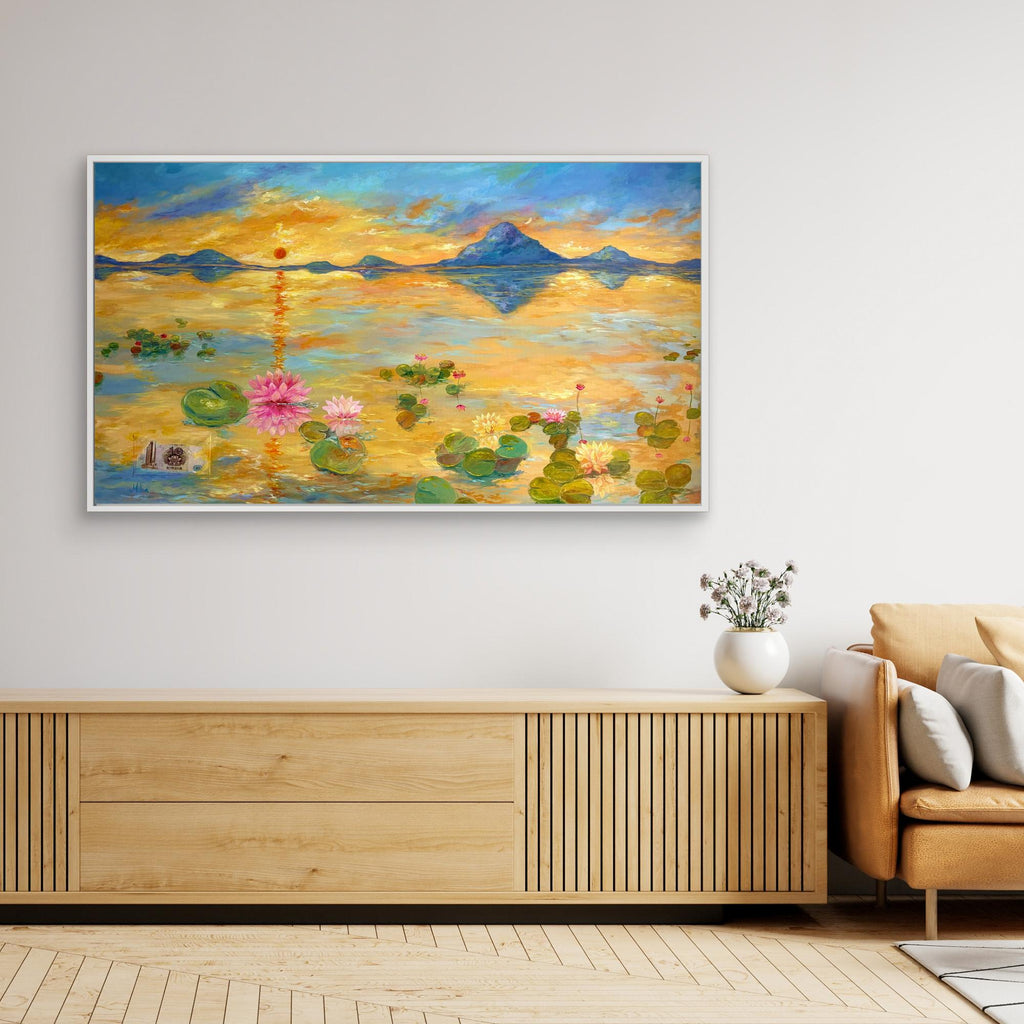 Fiore di Loto al Tramonto Stampa Fine Art