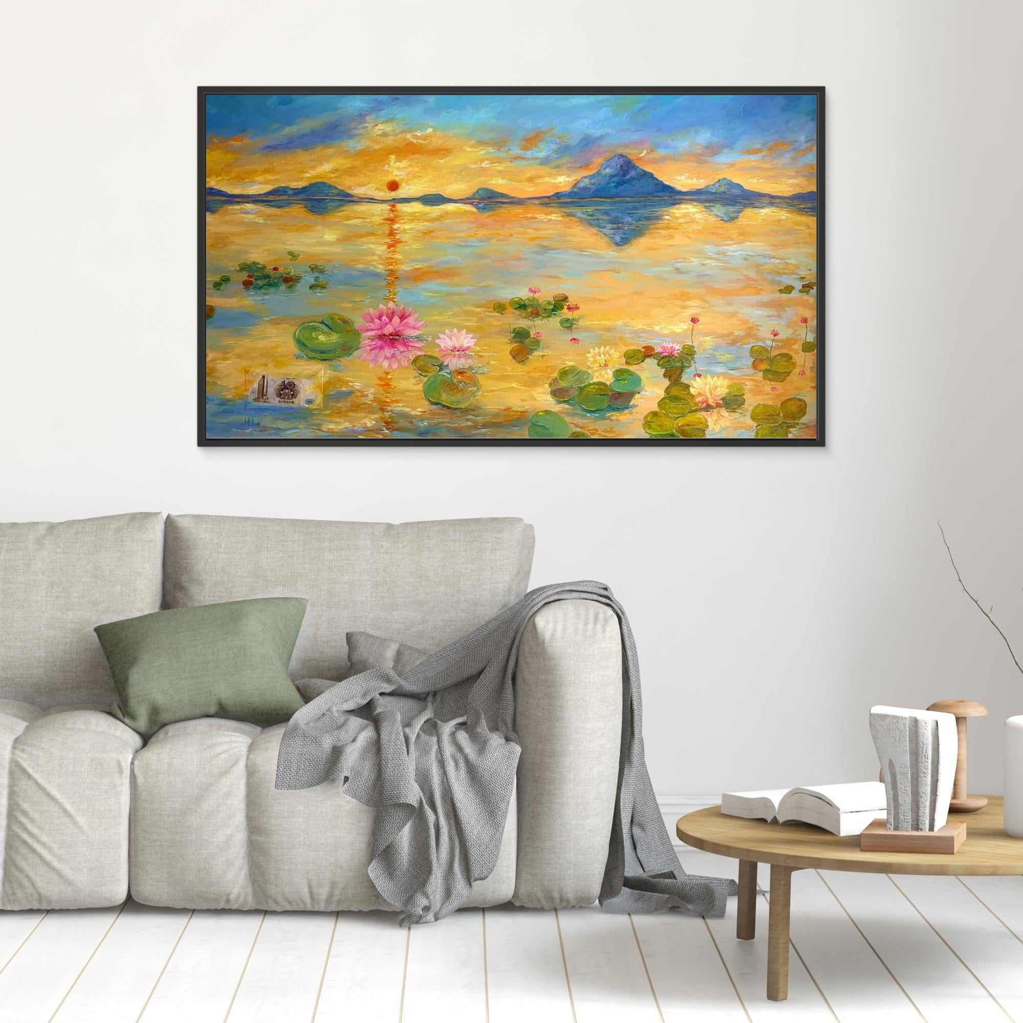 Fiore di Loto al Tramonto Stampa Fine Art